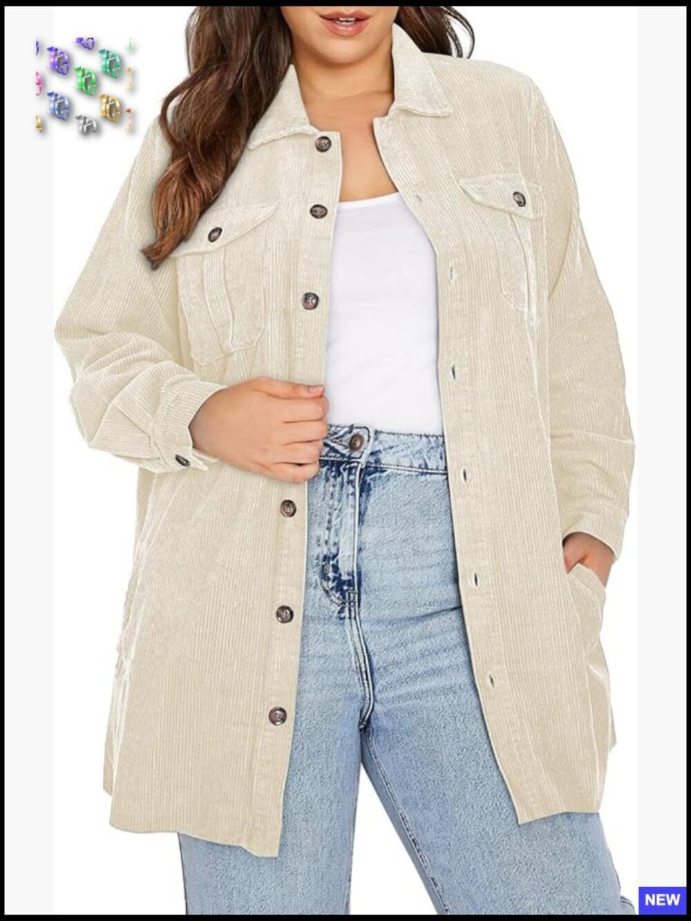 Plus Size Long Sleeve Button Down Boyfriend Shacket Jacket Coats